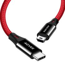 Cabo USB-C para mini USB AGVEE, pacote com 2 pés, 6,6 pés para Hero 3+, PS3 Cabo USB-C para mini USB AGVEE, pacote com 2 pés, 6,6 pés para Hero 3+, PS3