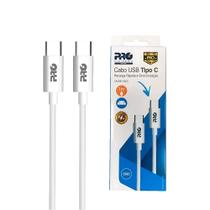 Cabo USB-C para USB-C 1 Metro cor Branco Pro Eletronic - CAUSB-100CC