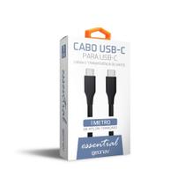 Cabo USB-C para USB-C 2.0 1.0M Nylon Preto Essential - Geonav
