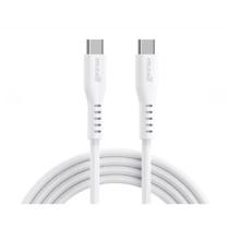 Cabo usb-c para usb-c 2.0 flexivel em silicone, 1,5m branco