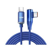 Cabo USB C Para USB C 90 Graus 6A Para Carregamento Rápido De 120W E Transferência De Dados Para