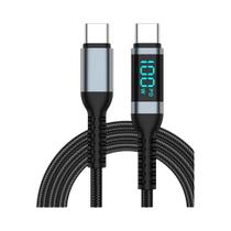 Cabo USB-C Para USB-C De 100W Com Carregamento Super Rápido E Display Digital Para iPhone 15 16