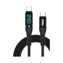 Cabo USB C Para USB C De 240W PD Com Carregamento Rápido, Display LED E Silicone Líquido Para