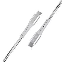 Cabo USB-C Para USB-C Em Nylon Trançado Geonav 1,2m Branco