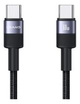 Cabo Usb-c Para Usb-c Turbo 60w Usams Sj724 1.2 Metros Cabo Usb-c Para Usb-c Turbo 60w Usams Sj724 1.2 Metros
