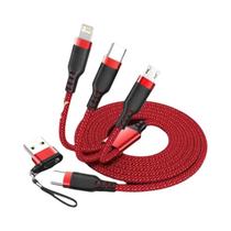 Cabo USB C Trançado De Nylon 3 Em 1 Com Carregamento Rápido Para iPhone 17/16 Series E Samsung