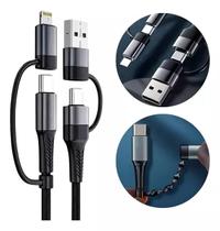 Cabo Usb C Turbo 1,2M Usb-A + Usb C+ Lightning Tomate Tc-302