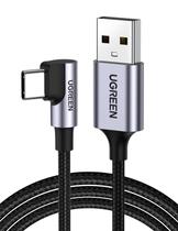 Cabo USB-C UGREEN de 90 graus, nylon trançado, 3 m