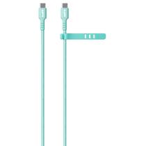 Cabo USB-C USB tipo C rápido reforçado premium silicone 60W 1,5 m verde Laut