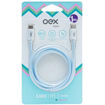 Cabo usb-c x usb-c candy 1m 30w oex ce206 azul Cabo usb-c x usb-c candy 1m 30w oex ce206 azul