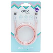 Cabo USB-C X USB-C CANDY 1M 30W OEX CE206 Rosa Cabo USB-C X USB-C CANDY 1M 30W OEX CE206 Rosa