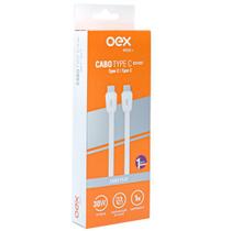 Cabo USB-C X USB-C FLAT 1M 30W OEX CE207 Branco