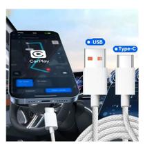 Cabo USB CarPlay TYPE-C 3EM1 CarPlay, Transferencia de Dados Carregamento 1.5M