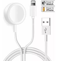 Cabo USB Carregador 2 em 1 Super Fast Lightning Indução iWatch