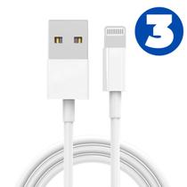 Cabo Usb Carregador Compatível Com Iphone Kit C/ 3 Unidades Compatível Com Lightning