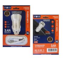 Cabo Usb Carro 1m Inova Car-3220a Acendedor Ios Cabo Usb Carro 1m Inova Car-3220a Acendedor Ios