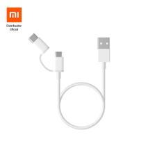 Cabo USB com saída dupla Tipo C e micro USB 30cm Xiaomi - Branco Cabo USB com saída dupla Tipo C e micro USB 30cm Xiaomi - Branco