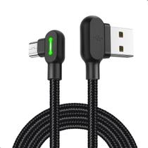 Cabo Usb Em L Dados 90 Graus Gamer Micro Usb 1,2m Preto 2.0a