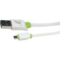 Cabo USB FLAT/MICRO USB -3.0A/1M Branco - Planeta Brinquedos