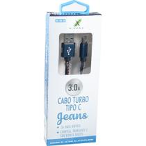 Cabo USB FLAT Tape C 3.0A 1,0M Jeans Cabo USB FLAT Tape C 3.0A 1,0M Jeans