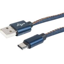 Cabo USB FLAT Tape TYPE C 3.0A 1,0M - Jeans BY X-CELL