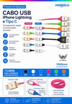 Cabo USB Lightning ou Tipo C Versatilidade, Velocidade e Resistência Cabo USB Lightning ou Tipo C Versatilidade, Velocidade e Resistência