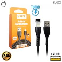 Cabo USB Lightning Resistente Turbo 2.4A 1m KD-22A Kaidi - Preto