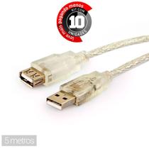 Cabo Usb Macho Femea - 5 Metros - Kit 10