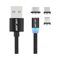 Cabo USB Magnético 3 Em 1 Para Carregamento Rápido Para iPhone 14 13 Xiaomi Samsung Tipo C Cabo De