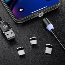 Cabo USB Magnético Imã USB-C,Micro-USB,Lightning 360 1 Metro