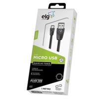 Cabo usb micro usb 2,4a 12w recarga e sincronizacao 1.0 mt elg m510 preto Cabo usb micro usb 2,4a 12w recarga e sincronizacao 1.0 mt elg m510 preto