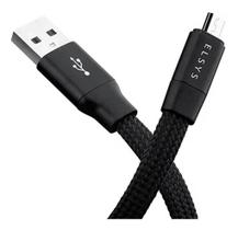 Cabo usb - micro usb compativel com android 1m nylon elsys preto