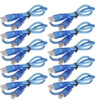 Cabo USB para Arduino Uno, Uno SMD, Mega e ADK - AB 50cm - Kit 10 Peças