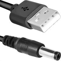 Cabo Usb Para Fonte Conector P4 Pino 5.5 X 2.5mm 50cm flexível Preto