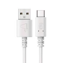 Cabo USB para Tipo-C 2 Metros - Branco - ELG - TCUSBE2 / Sincronização e Recarga / 15W / para Smartphones, Tablets e Notebooks