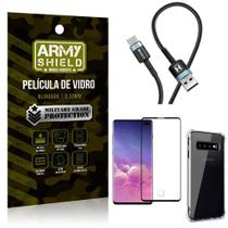 Cabo Usb Para Tipo C Samsung S10 Plus + Capa + Película 3D