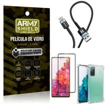 Cabo Usb Para Tipo C Samsung S20 Fe + Capinha + Película 3D - Armyshield