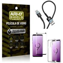 Cabo Usb Para Tipo C Samsung S9 Plus + Capa + Película 3D - Armyshield