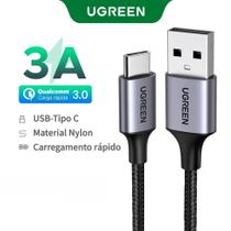 Cabo USB para USB-C 3A QC 3.0, Tipo C UGREEN 18W ( 1,5 ) trança de nylon, carregamento rápido