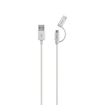 Cabo USB para USB-C e Micro USB - Carregamento Rapido - Branco - Intelbras EUABC 15NB