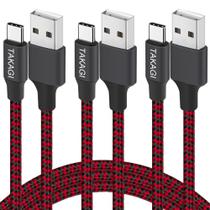 Cabo USB para USB-C TAKAGI 3 unidades 1,8 m carregamento rápido Cabo USB para USB-C TAKAGI 3 unidades 1,8 m carregamento rápido
