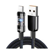 Cabo USB Para USB Tipo C De Carregamento Rápido 240W 6A Com Luzes LED Para Transferência De Dados Cabo USB Para USB Tipo C De Carregamento Rápido 240W 6A Com Luzes LED Para Transferência De Dados