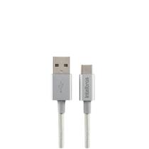 Cabo Usb Tipo C 1.5 Metros Branco Euac 15Nb Intelbras Universal Revestido Em Nylon Maior Resistência