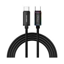 Cabo USB Tipo C 240W PD 3.1 Com Luz RGB QC 3.0 Carregamento Rápido Para iPhone Samsung Laptop iPad