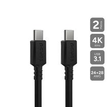 Cabo USB TIPO-C 3.1 P/ USB TIPO-C 3.1 - Preto - 2 Metros - PUCP2P Cabo USB TIPO-C 3.1 P/ USB TIPO-C 3.1 - Preto - 2 Metros - PUCP2P
