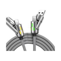 Cabo USB Tipo C 4 Em 1 Super Rápido 240W Em Silicone Líquido E Liga De Alumínio Para iPhone Huawei