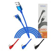 Cabo USB Tipo-C 90 Graus Em L Trançado 1 Metro Exbom CBX-U2C11TC