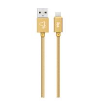 Cabo USB Tipo-C, Carga Rápida 15W 3A, Nylon Trançado Flat Braided, 2 metros, Gold, TC20BG, ELG Cabo USB Tipo-C, Carga Rápida 15W 3A, Nylon Trançado Flat Braided, 2 metros, Gold, TC20BG, ELG