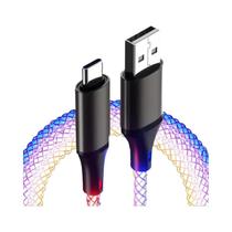 Cabo USB Tipo-C Colorido RGB De Carregamento Rápido Para Huawei Xiaomi iPhone 13 Super 6A Com Efeito Cabo USB Tipo-C Colorido RGB De Carregamento Rápido Para Huawei Xiaomi iPhone 13 Super 6A Com Efeito