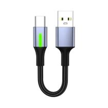 Cabo USB Tipo C De 25/50CM 66W Carregamento Rápido Com Luz Indicadora Para iPhone 16 15 Samsung